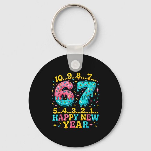 67 Meme Countdown Happy New Year Funny Drip Number Sleutelhanger (Voorkant)