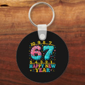 67 Meme Countdown Happy New Year Funny Drip Number Sleutelhanger (Voorkant)