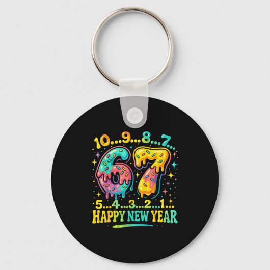 67 Meme Countdown Happy New Year Funny Drip Number Sleutelhanger (Voorkant)