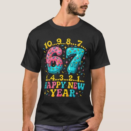67 Meme Countdown Happy New Year Funny Drip Number T-shirt (Voorkant)