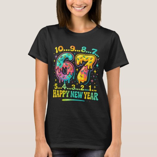 67 Meme Countdown Happy New Year Funny Drip Number T-shirt (Voorkant)