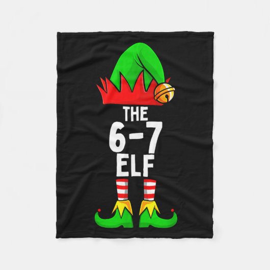 67 Meme Elf Christmas Matching Family 6-7 Brainrot Fleece Deken (Voorkant)