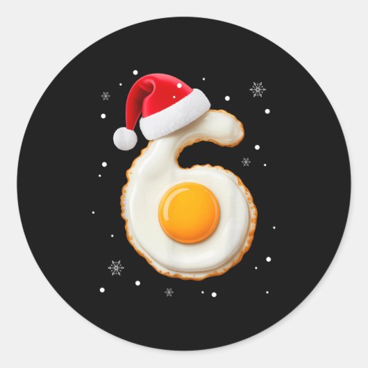 67 Meme Funny Number 6 Egg Bacon Matching Christma Ronde Sticker (Voorkant)