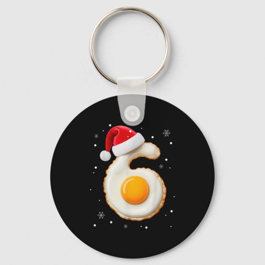 67 Meme Funny Number 6 Egg Bacon Matching Christma Sleutelhanger (Voorkant)