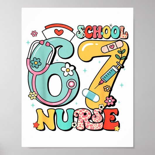 67 Meme Funny School Nurse Six Seven Meme  Poster (Voorkant)
