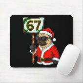 67 Meme Funny Six Seven Christmas Pug Dog Lover  Muismat (Met muis)