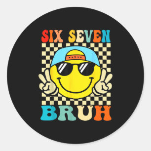 67 Meme Gen Alpha Slang 6 7 Zes Zeven Bruh Grappig Ronde Sticker