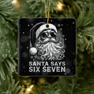 67 Meme Grappige Kerstman Zegt Zes Zeven Kerstmis Keramisch Ornament