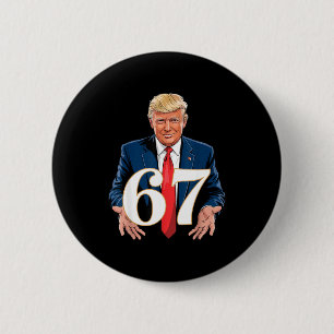 67 Meme Grappige Trump 67 Handen Meme Sla 6 7 Hand Ronde Button 5,7 Cm