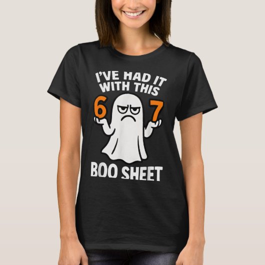 67 Meme Halloween Costume 6 7 Funny Boo Sheet Six  T-shirt (Voorkant)