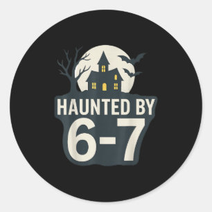 67 Meme Halloween Huis Soky - Six Seven Gen Alpha Ronde Sticker
