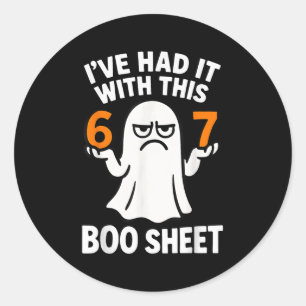 67 Meme Halloween Kostuum 6 7 Grappige Boo Vel Zes Ronde Sticker