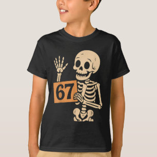 67 Meme Humor 6-7 Grappig Skelet Zes Zeven Hallowe T-shirt