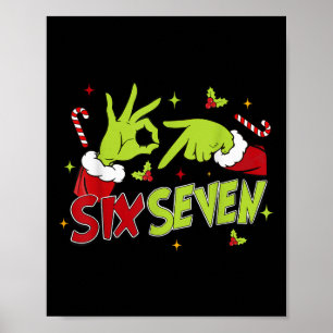 67 Meme humor 6-7 Grappig zes zeven Kerstmis Poster