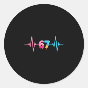 67 Meme Ijs Hartslag Grappig Zes Zeven Gen Al Ronde Sticker