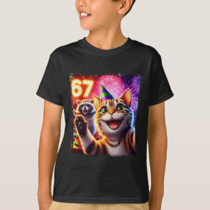 67 Meme Kat Wasbeer Nieuwjaar Selfie Grappige Verj T-shirt