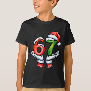 67 Meme Kerstman Hand Grappig Zes Zeven Kerstmis T-shirt