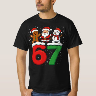 67 Meme Kerstmis Zes Zeven Kerstman Sneeuwman Chri T-shirt