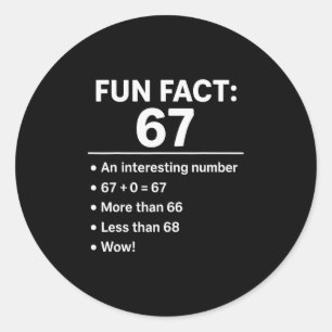67 Meme Leuk Feit - Six Seven Gen Alpha Z Grappige Ronde Sticker