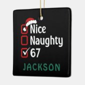 67 Meme Nice Naughty Santa Hat Funny Name Keramisch Ornament (Links)