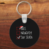 67 Meme Nice Naughty Six Seven Gen Alpha Funny Chr Sleutelhanger (Voorkant)