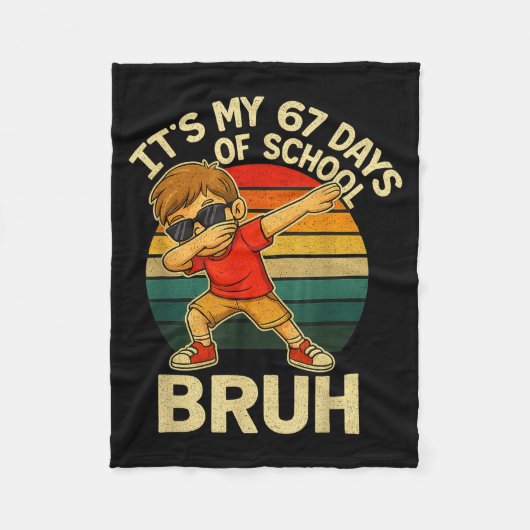 67 Meme Numbers Dabbing It's My 67 Days Of School  Fleece Deken (Voorkant)