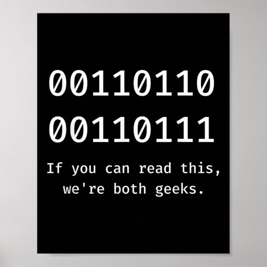67 Meme programmeur binaire code grappig zes zeven Poster (Voorkant)