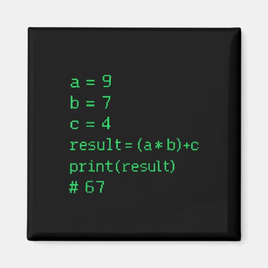 67 Meme Python Code Result Geek Humor Zes Zeven Pr Magneet (Voorkant)
