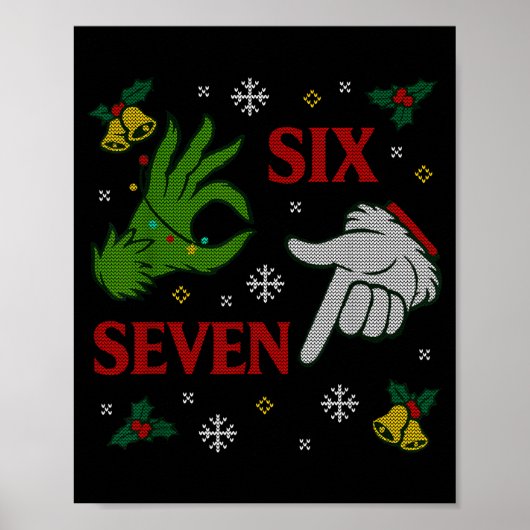 67 Meme Santa Hands Christmas Ugly Sweater Xmas Ce Poster (Voorkant)