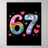 67 Meme Shirt Number Funny Six Seven 6 7 Poster (Voorkant)