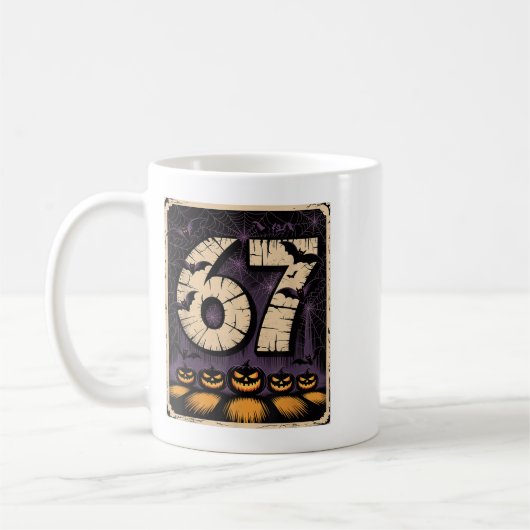 67 Meme Shirt _ Six Seven Funny Halloween Design Koffiemok (Links)