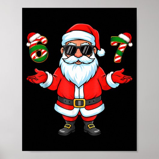 67 Meme Six Seven 6 7 Funny Santa Matching Xmas 67 Poster (Voorkant)