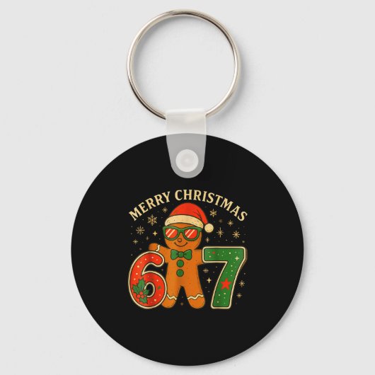 67 Meme Six Seven 6 7 Meme Funny Christmas Gingerb Sleutelhanger (Voorkant)