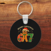 67 Meme Six Seven 6 7 Meme Funny Christmas Gingerb Sleutelhanger (Voorkant)