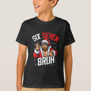 67 Meme Six Seven Bruh Bigfoot Sinterklaas 6 7 Gra T-shirt