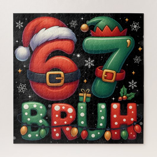 67 Meme Six Seven Bruh Funny Christmas 6 7 Legpuzzel (Verticaal)