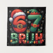 67 Meme Six Seven Bruh Funny Christmas 6 7 Wandkleed (Voorkant)