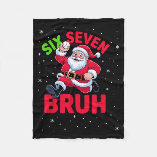 67 Meme Six Seven Bruh Santa Baseball Christmas Bo Fleece Deken (Voorkant)