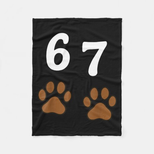 67 Meme Six Seven Funny Dog Paw  Fleece Deken (Voorkant)