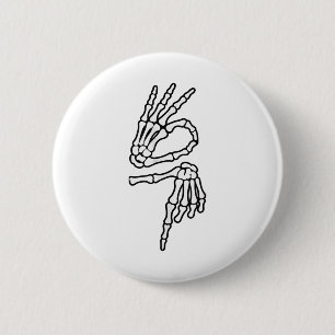 67 Meme Skelet Hand 6 7 Halloween Zes Zeven _1  Ronde Button 5,7 Cm