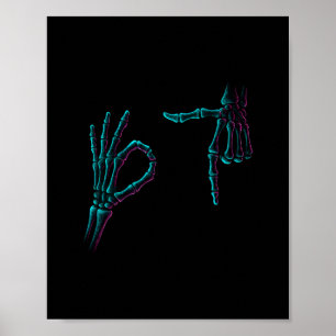 67 Meme Skelet Hand 6 7 Halloween Zes Zeven Grappi Poster