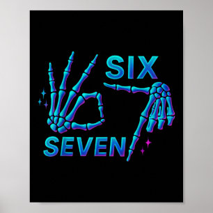 67 Meme Skelet Hand 6 7 Halloween Zes Zeven Grappi Poster
