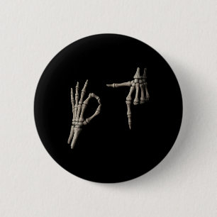 67 Meme Skelet Hand 6 7 Halloween Zes Zeven Grappi Ronde Button 5,7 Cm