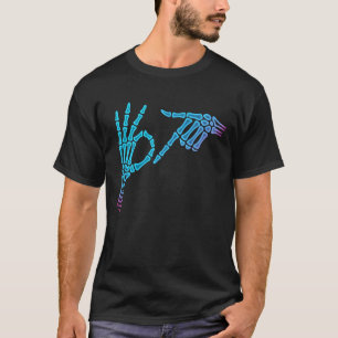 67 Meme Skelet Hand 6 7 Halloween Zes Zeven Grappi T-shirt