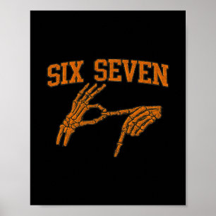 67 Meme Skelet Hand Halloween Geest 6 7 Zes Zeven Poster