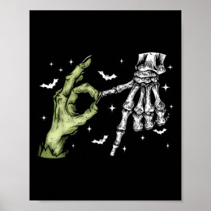 67 Meme Skelet Zombie Hand 6 7 Halloween Zes Zeven Poster