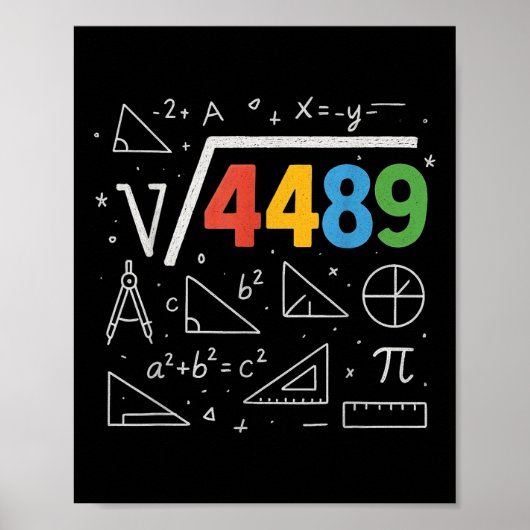 67 Meme Square Root 4489 Slang Six Seven Math Teac Poster (Voorkant)