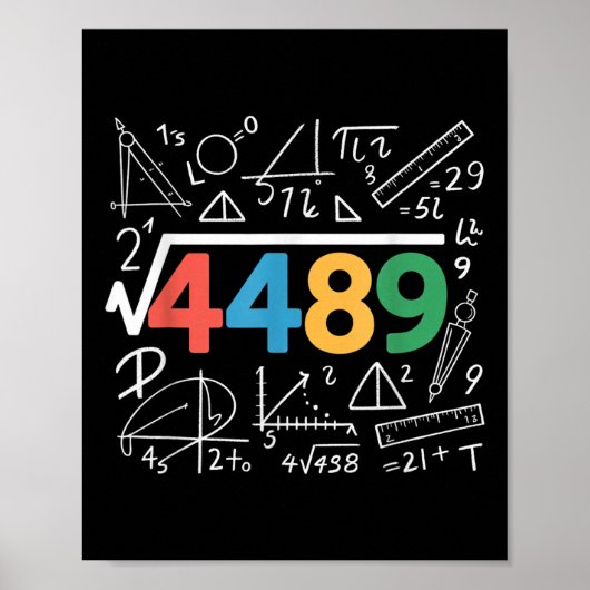 67 Meme Square Root 4489 Slang Six Seven Math Teac Poster (Voorkant)