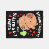 67 Meme Stealing Hearts Valentine's Day Capybara K Fleece Deken (Voorkant (Horizontaal))