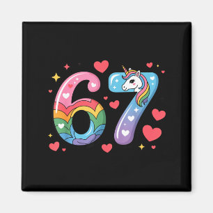 67 Meme T-shirt Nummer Grappig Zes Zeven 6 7 Magneet